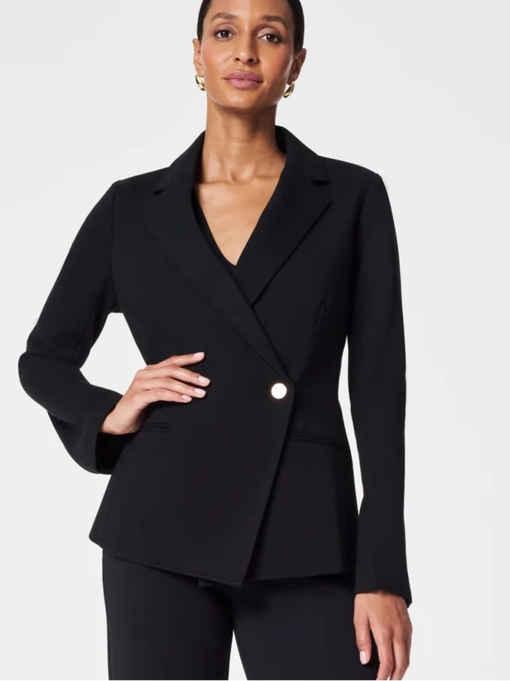 SPANX Perfect Asymmetrical Tailored Blazer in classic black Size Small